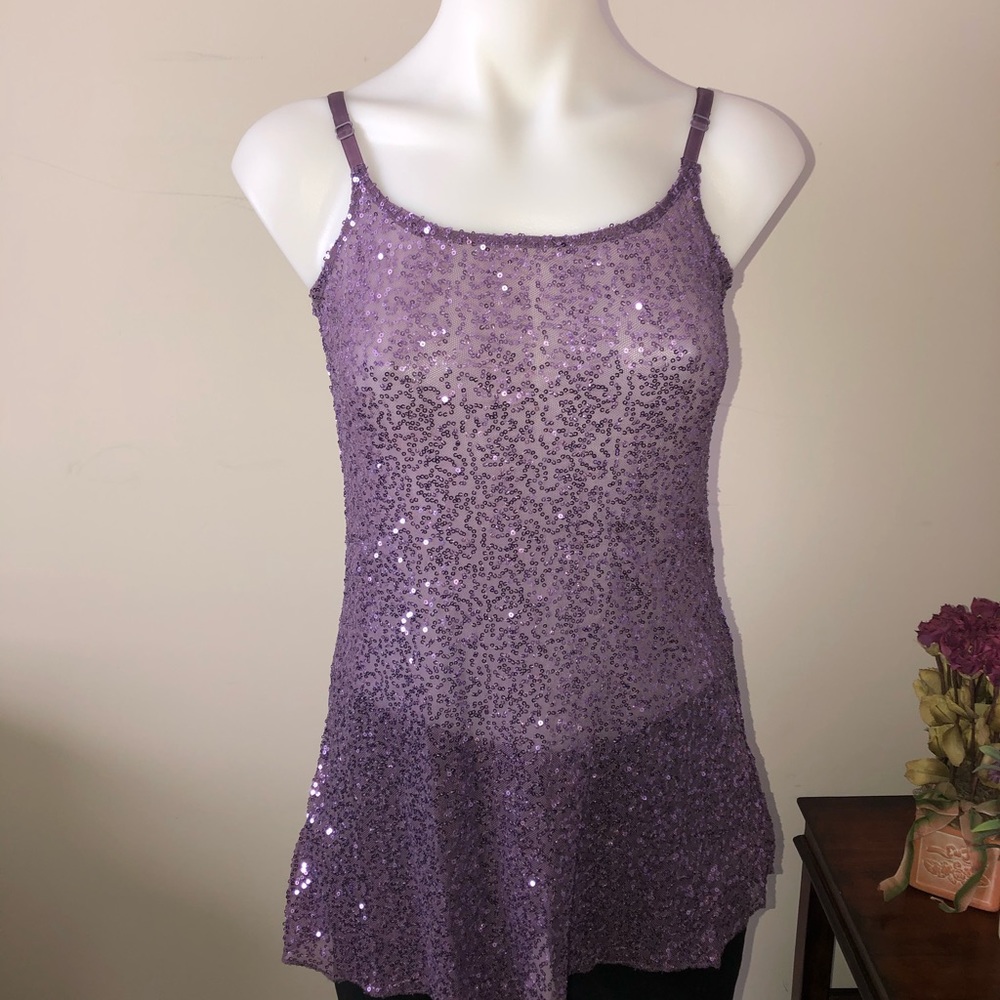 H.I.P. PURPLE SEQUINS TOP (EUC) 0519-2020